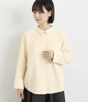 ジャカードブラウス(アイボリー-L)