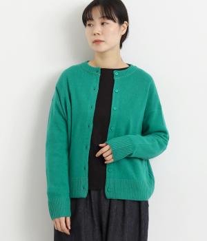 ウールカシミヤ2wayカーディガン(グリーン-L)