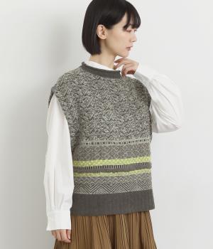ジャカードニットベスト