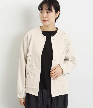 ブレードエンブロイダリーカーディガン(アイボリー-L)