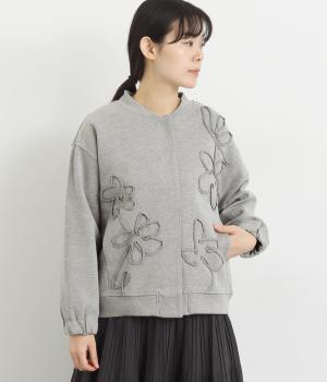 ブレードエンブロイダリーカーディガン(グレー-L)