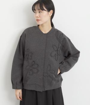 ブレードエンブロイダリーカーディガン(チャコール-L)