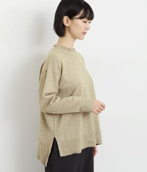 フリルカラーニットプルオーバー(ベージュ-L)
