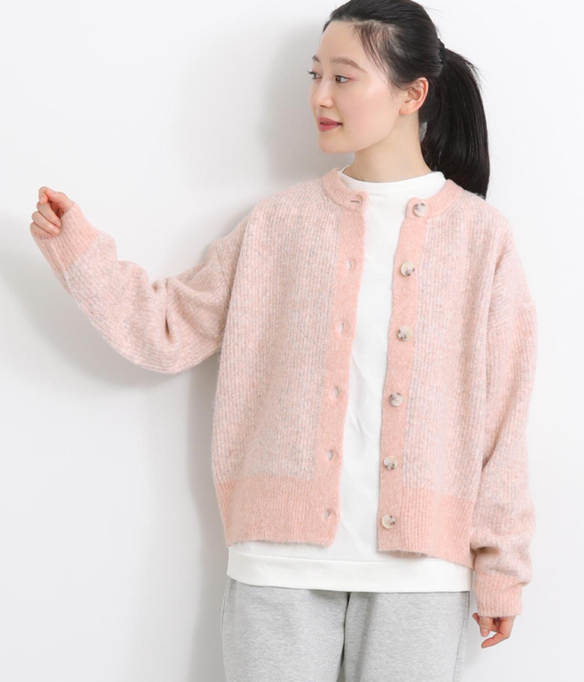 【M.&KYOKO】ピンクの長袖カーディガン【新品未使用】 畦編みニットカーディガン（LILASIC）の商品詳細