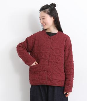 フクレドットカーディガン(ボルドー-L)