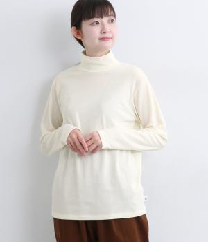 接結天竺ハイネックプルオーバー(オフホワイト-L)