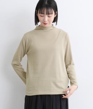 接結天竺ボトルネックプルオーバー(グレー-L)