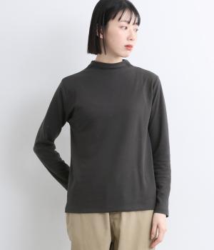 接結天竺ボトルネックプルオーバー(チャコール-L)