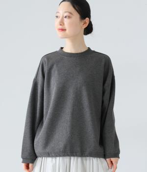 裏フリースプルオーバー(チャコール×ブルー-L)