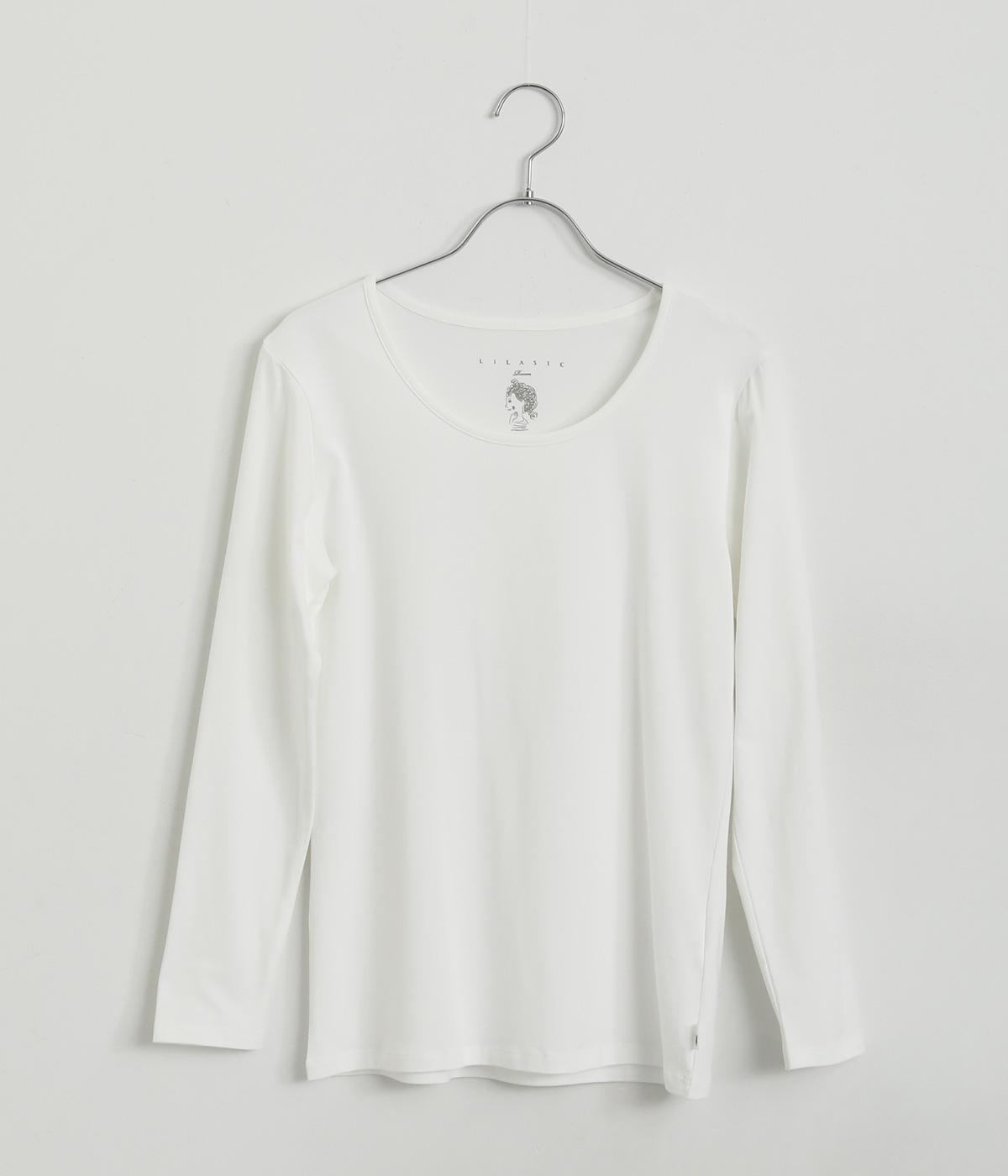 ほっとうるお衣クルーネックインナー(オフホワイト-M)