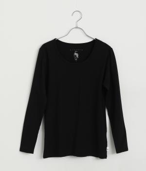 ほっとうるお衣クルーネックインナー(ブラック-L)