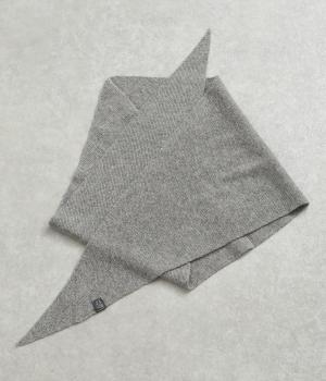 ウールカシミヤMIXトライアングルストール(グレー-F)