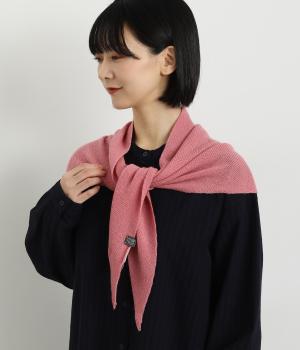 ウールカシミヤMIXトライアングルストール(ピンク-F)