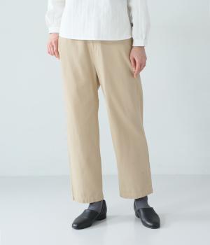 スラブツイルテーパードパンツ(ベージュ-L)