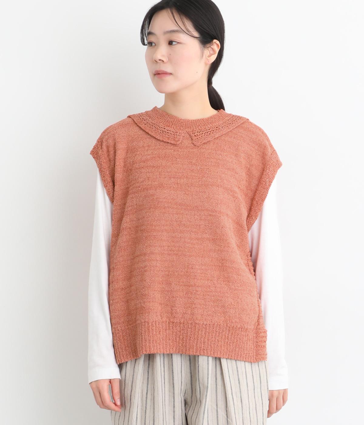 ミックスヤーンベスト(ネイビー-F)