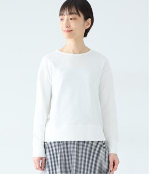 接結天竺クルーネックプルオーバー(オフホワイト-L)