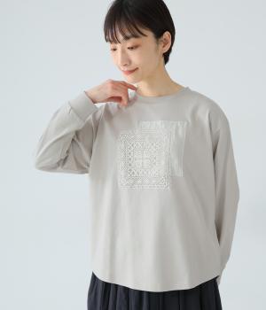 モチーフレースプルオーバー(グレー-L)