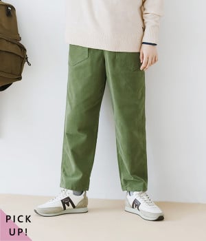別注｜コーデュロイカーゴテーパードパンツ(カーキ-M)
