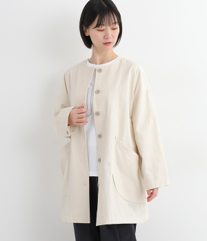 ノーカラーライトコート(アイボリー-L)