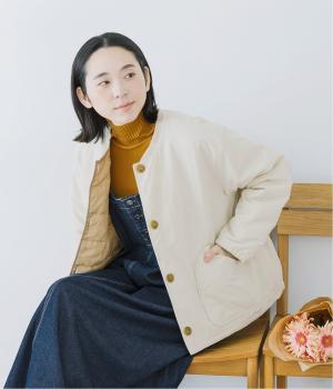 ワッシャーナイロンリブカラー中綿入りジャケット