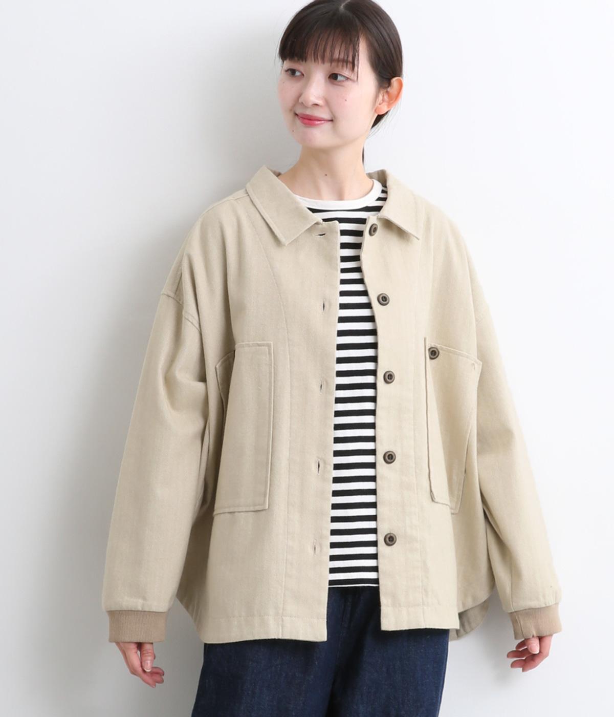 起毛へリンボンツイルジェイルポケットワークジャケット(キナリ-M)