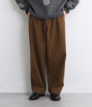 へリンボンツイル　フロントタックパンツ(キャメル-L)