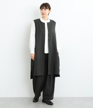 ロングベスト(チャコール-M)