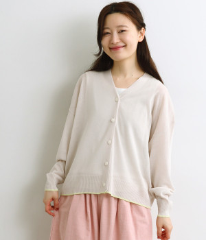 Vネックシアーカーディガン