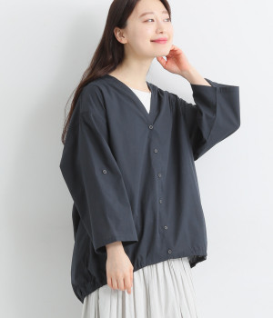 ヘムギャザーシャツカーディガン