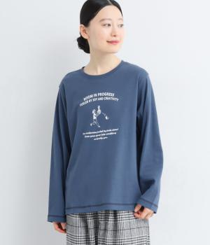 スムースRe:RoomプリントTシャツ(ブルー-L)