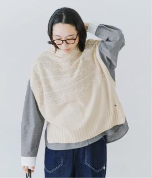ボトルネックケーブルニットベスト