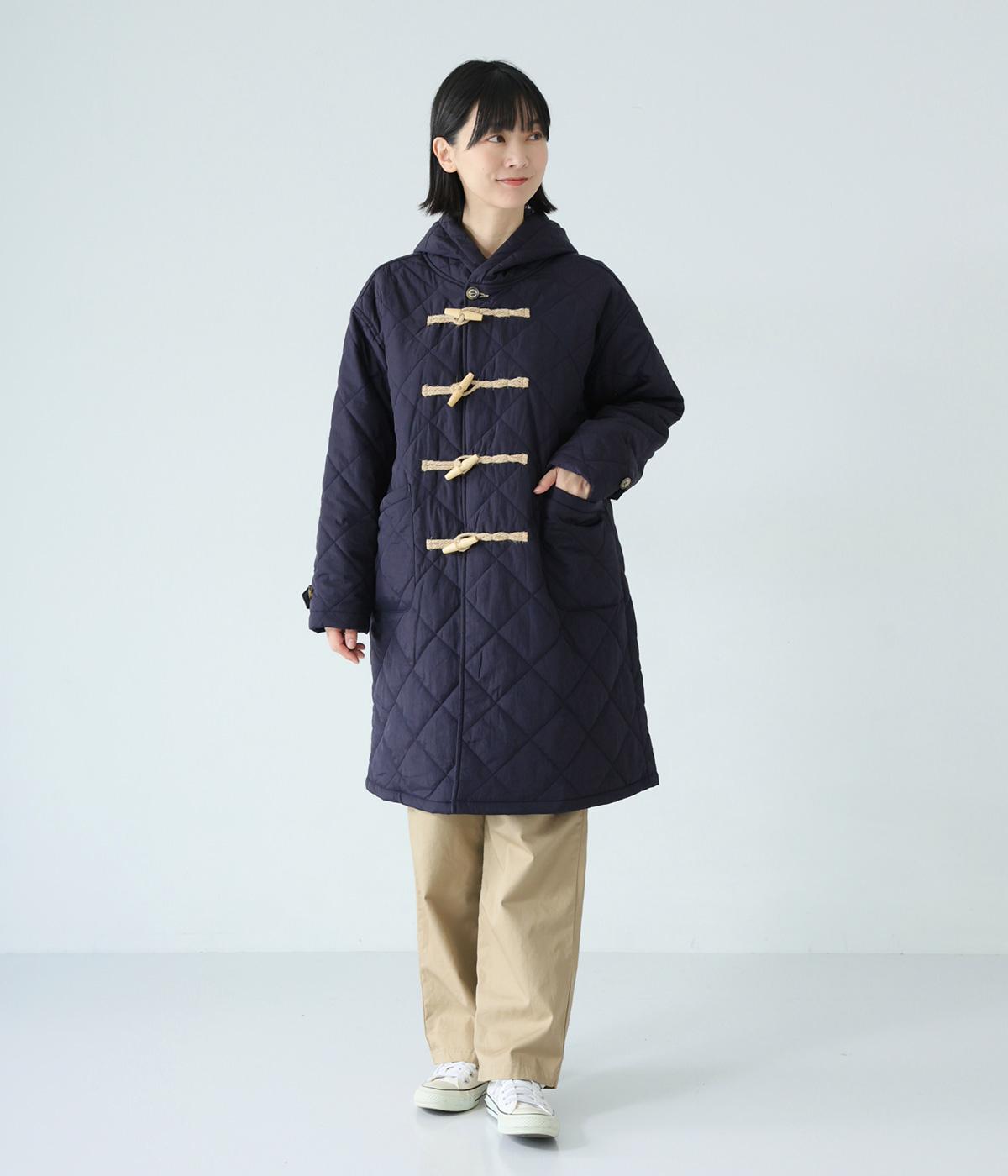キルティングダッフルコート(ネイビー-M)