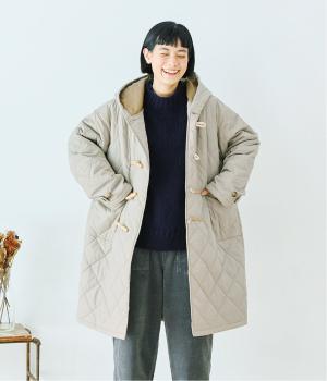 キルティングダッフルコート(ライトグレー-L)