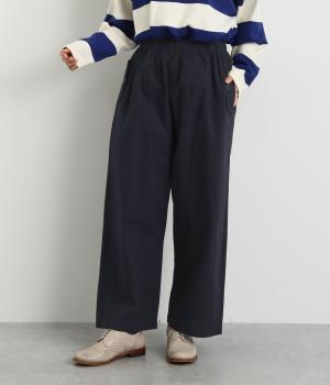 ストライプイージーパンツ(ネイビー-L)