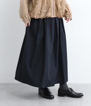 ボックスタック入りギャザースカート(ネイビー-M)