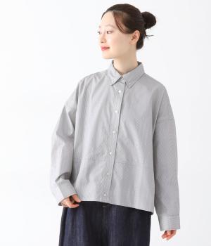 ボタンダウン裾バルーンシャツ