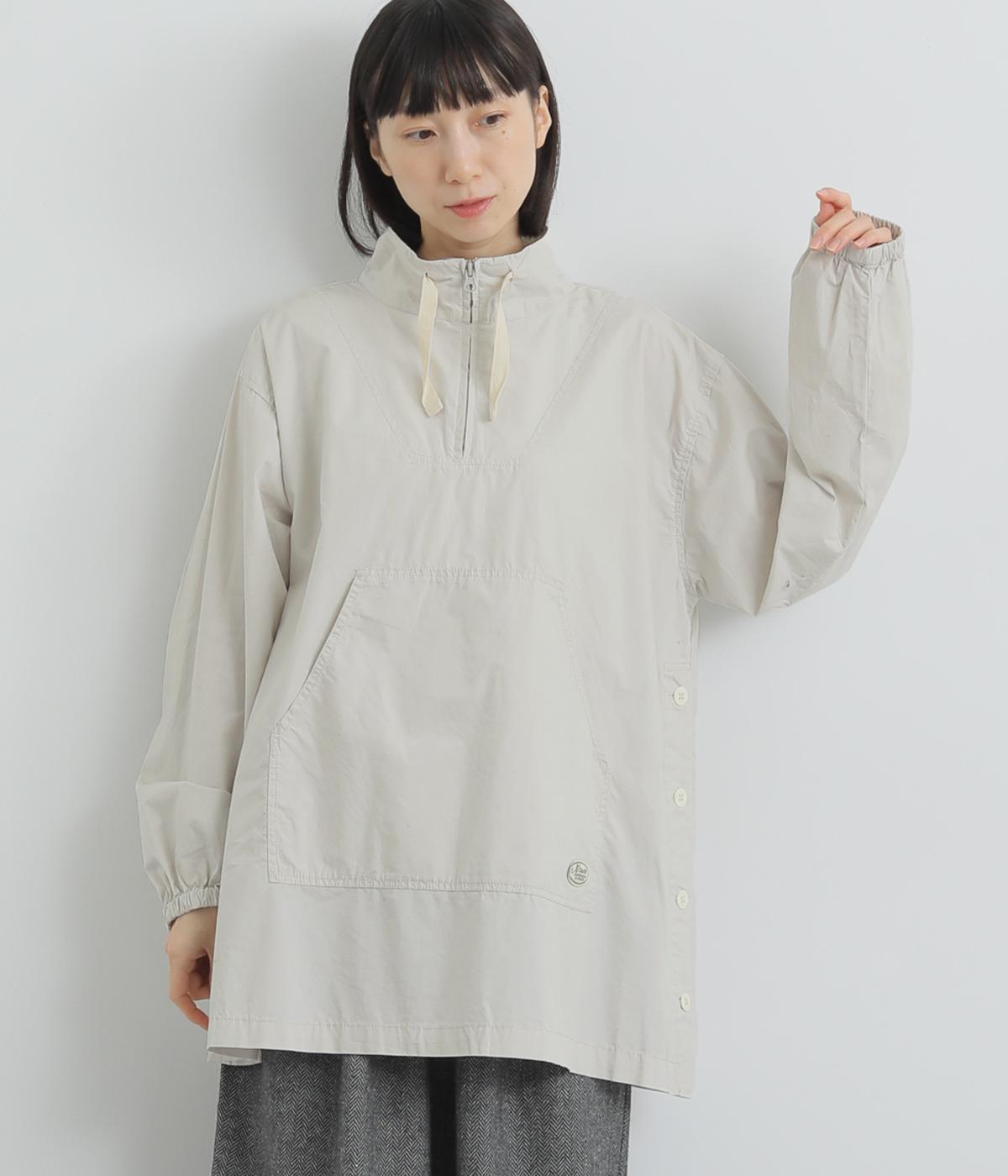 サイド釦アウトドアチュニック(ライトグレー-M)
