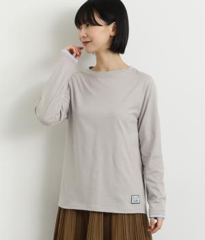 袖口レイヤード風ロングTシャツ