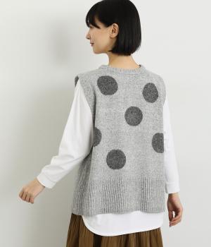 2wayドットジャカード柄ベスト