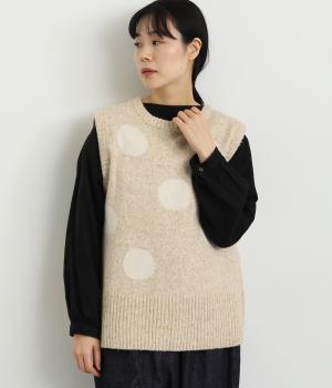 2wayドットジャカード柄ベスト(キナリ-L)