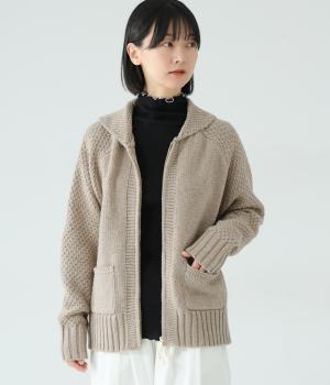 カウチン風ニット(ベージュ-L)