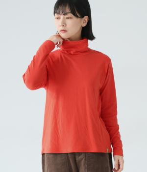 接結タートルプルオーバー(オレンジ-L)