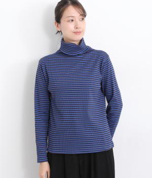 リブ編みタートルプルオーバー