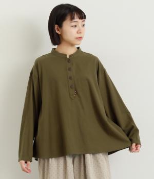 スタンドカラーヘンリープルオーバー