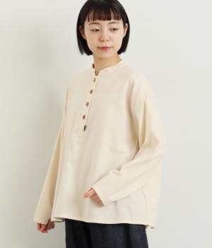 スタンドカラーヘンリープルオーバー(キナリ-L)