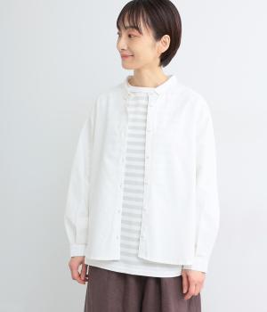 ラウンドヘムボタンダウンシャツ(オフホワイト-L)