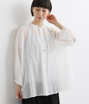 エアリーローン2WAYふんわり袖シャツ(オフホワイト-ONESIZE)