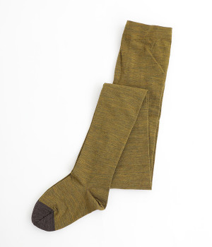 ウール天竺つま先配色カラータイツ