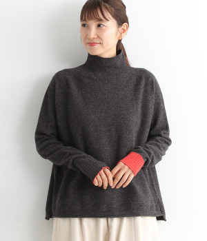 ホールガーメント　エアウールモックネックプルオーバー(チャコール-ONESIZE)