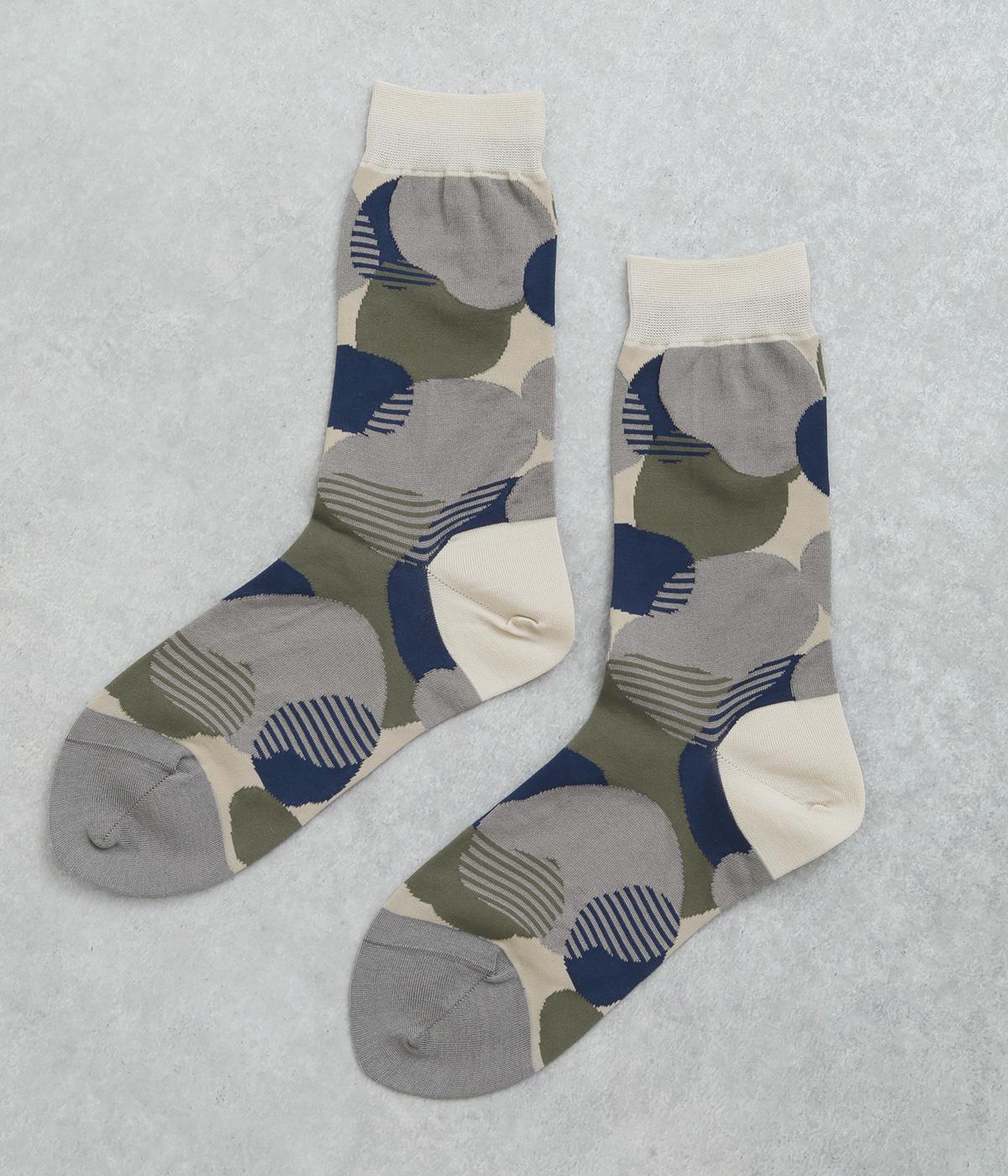 コットン春豆柄ソックス(ライトグレー-0)